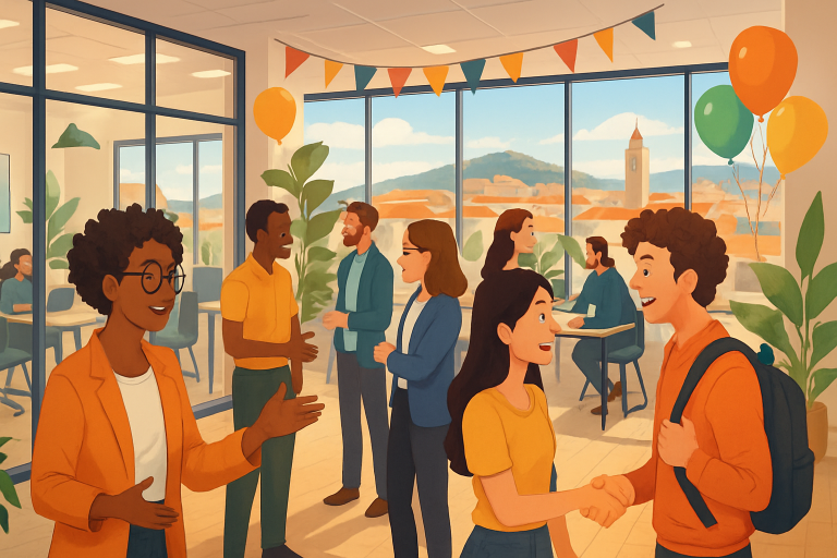 venez découvrir le bureau du quartier haut, le tout nouveau lieu de coworking à sète ! un espace moderne, convivial et inspirant pour travailler, échanger et développer vos projets professionnels.
