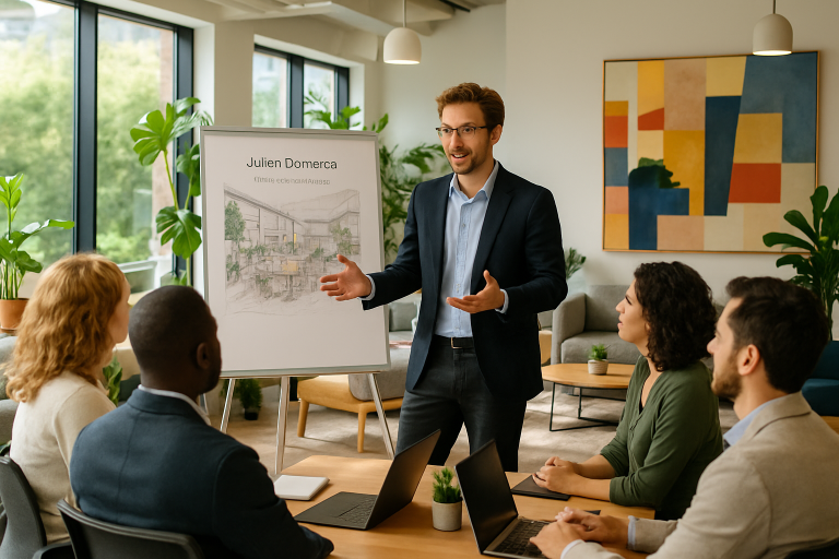 découvrez comment julian domercq révolutionne le bien-être au travail à travers ses espaces de coworking innovants, alliant design moderne, confort et convivialité pour favoriser la productivité et le bien-être des professionnels.