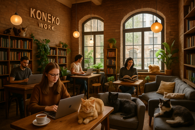 découvrez koneko work, le café-coworking unique à paris où les amoureux des chats peuvent travailler, lire et se détendre en compagnie de félins adorables dans une ambiance chaleureuse.