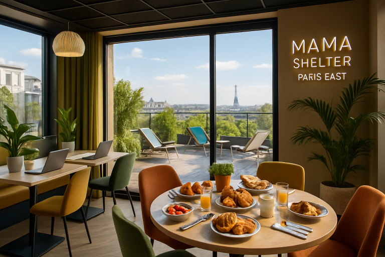 découvrez mama shelter paris east, un lieu atypique où confort, brunch royal, rooftop éblouissant et espace de travail moderne se rencontrent pour une expérience inoubliable au cœur de la capitale.